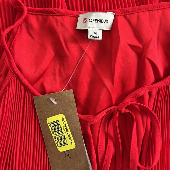 Cremieux chiffon pleated sleeveless flowing top - Picture 4 of 4